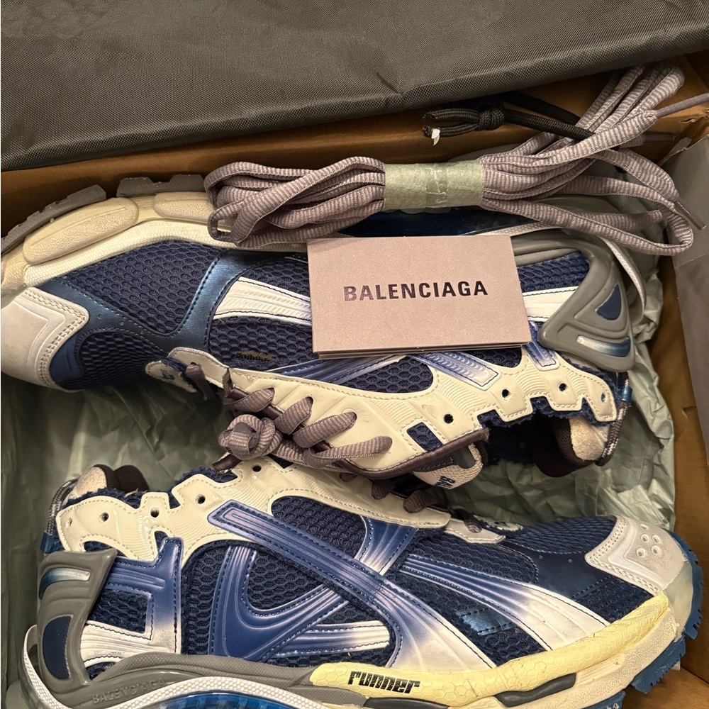 Balenciaga Blue and White Sneakers